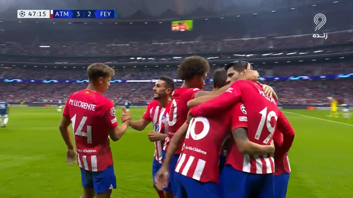 گل سوم اتلتیکو مادرید به فاینورد (دبل موراتا)