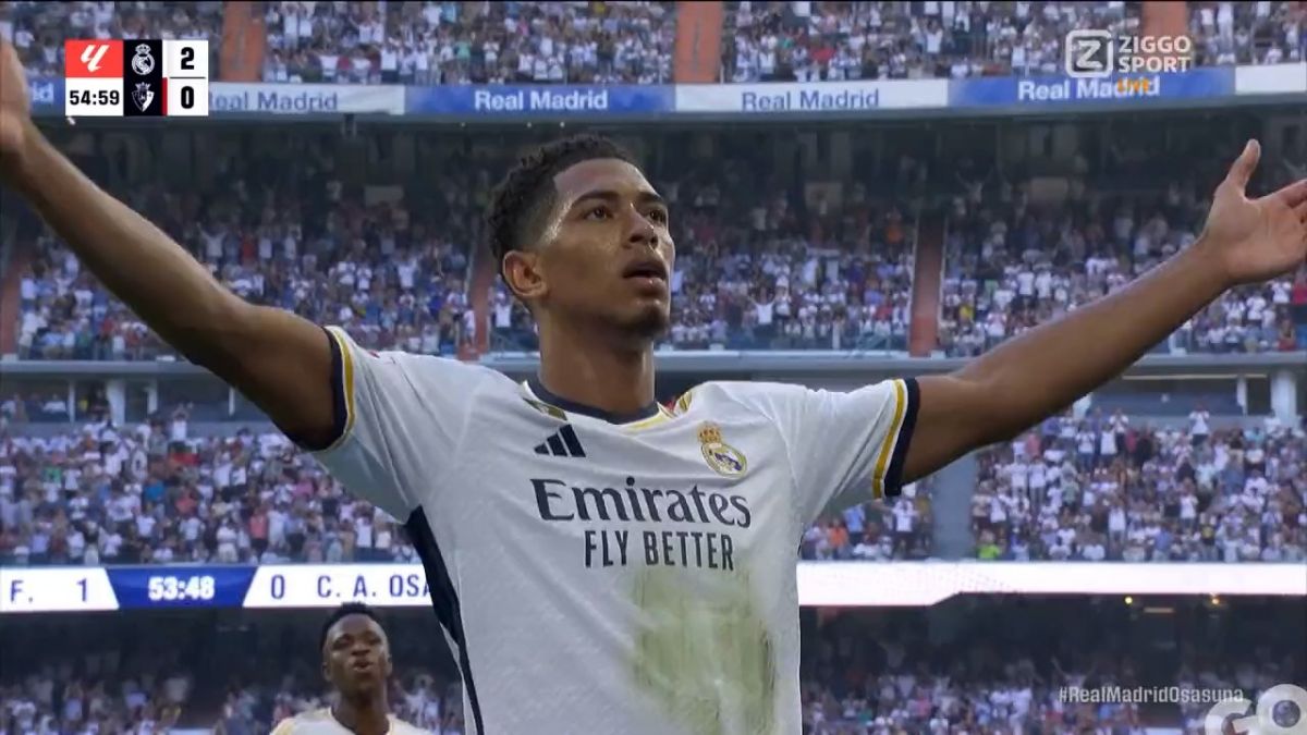 گل دوم رئال مادرید به اوساسونا (دبل بلینگام)