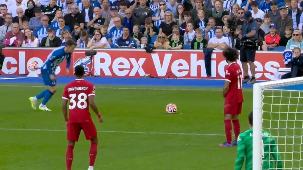 گل دوم برایتون به لیورپول (دانک)