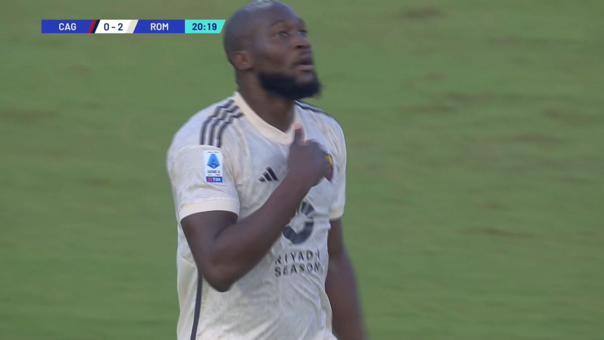 گل دوم رم به کالیاری (روملو لوکاکو)