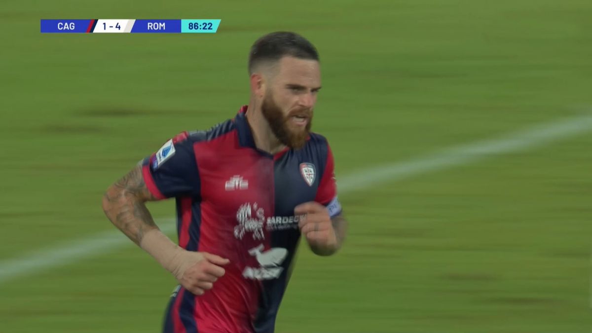 گل اول کالیاری به رم (پراتی - پنالتی)