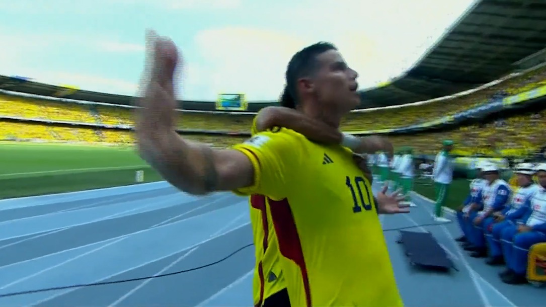 گل اول کلمبیا به اروگوئه (شوت زیبای خامس رودریگز)