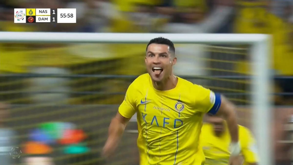 گل دوم النصر به ضمک (ضربه کاشته زیبای رونالدو)