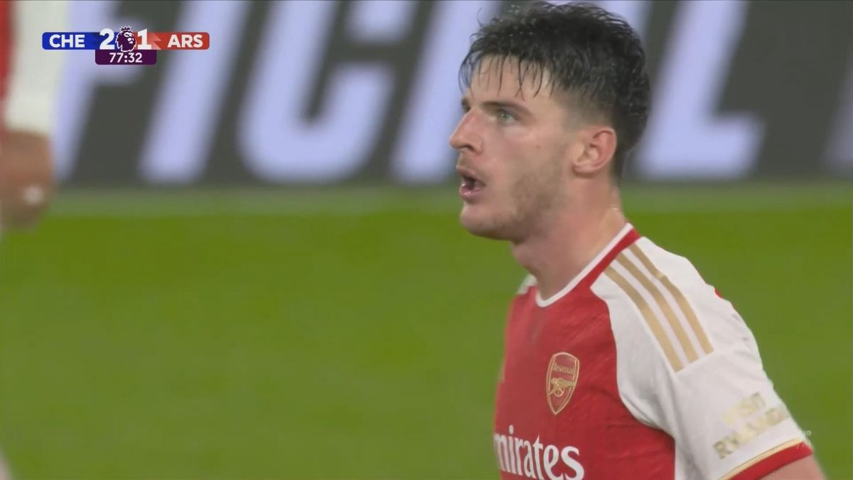 گل اول آرسنال به چلسی (دکلان رایس روی اشتباه سانچز)