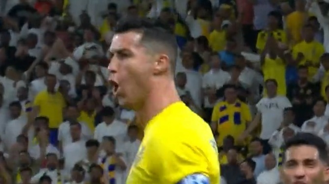 گل سوم النصر به الدحیل (سوپرگل رونالدو)