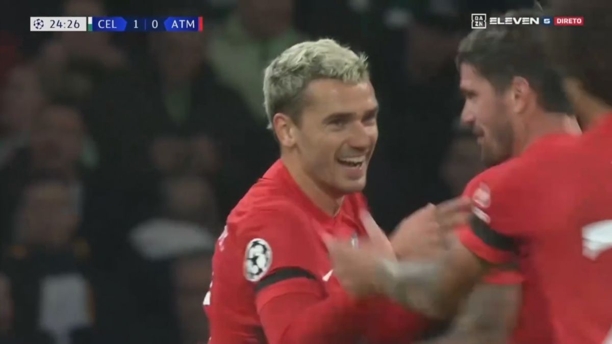 گل اول اتلتیکو مادرید به سلتیک (گریزمان)