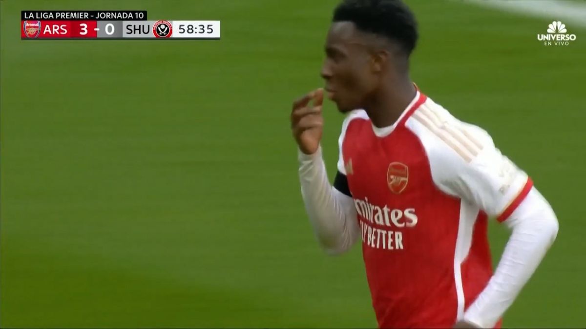 گل سوم آرسنال به شفیلد یونایتد (هت تریک ادی انکتیا)