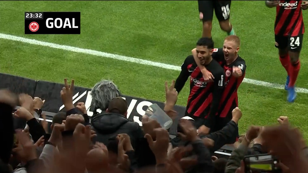 گل دوم آینتراخت فرانکفورت به دورتموند (دبل عمر مارموش)