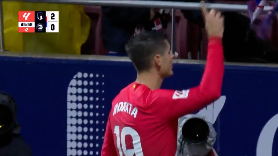 گل دوم اتلتیکو مادرید به آلاوز (آلوارو موراتا)