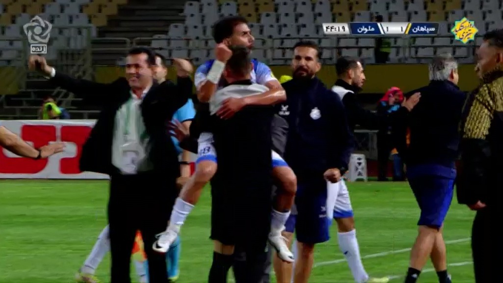 گل دوم ملوان به سپاهان (دبل رضا جعفری)