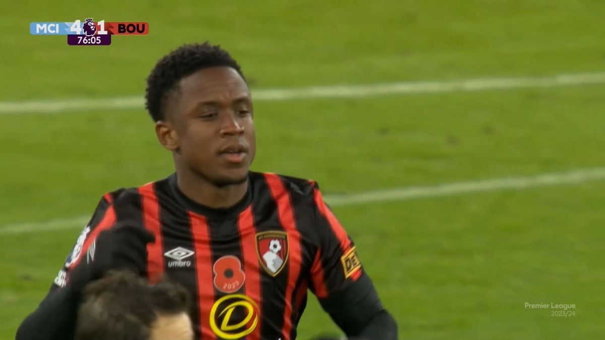 گل اول بورنموث به منچسترسیتی (لوئیز سینیسترا)