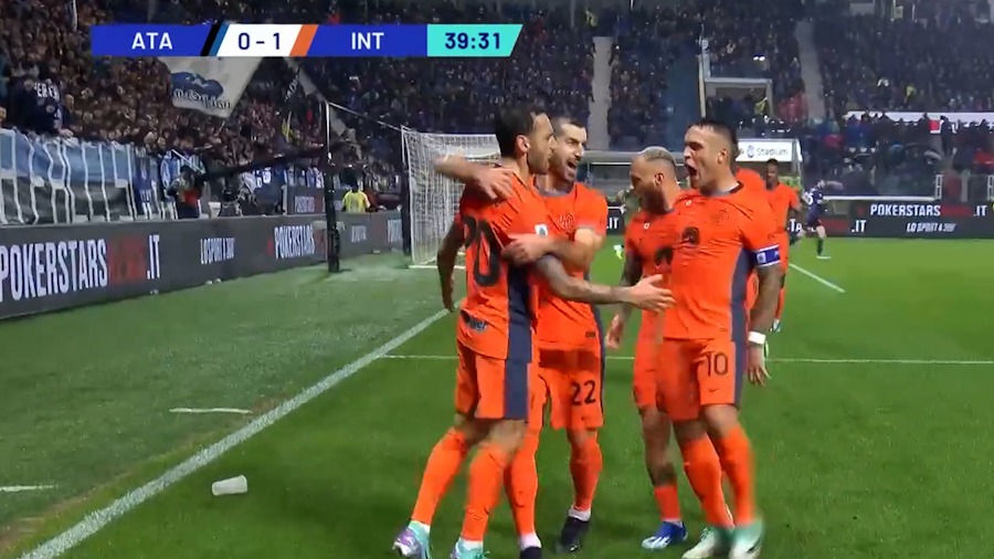 گل اول اینتر به آتالانتا (هاکان چالهان اوغلو)