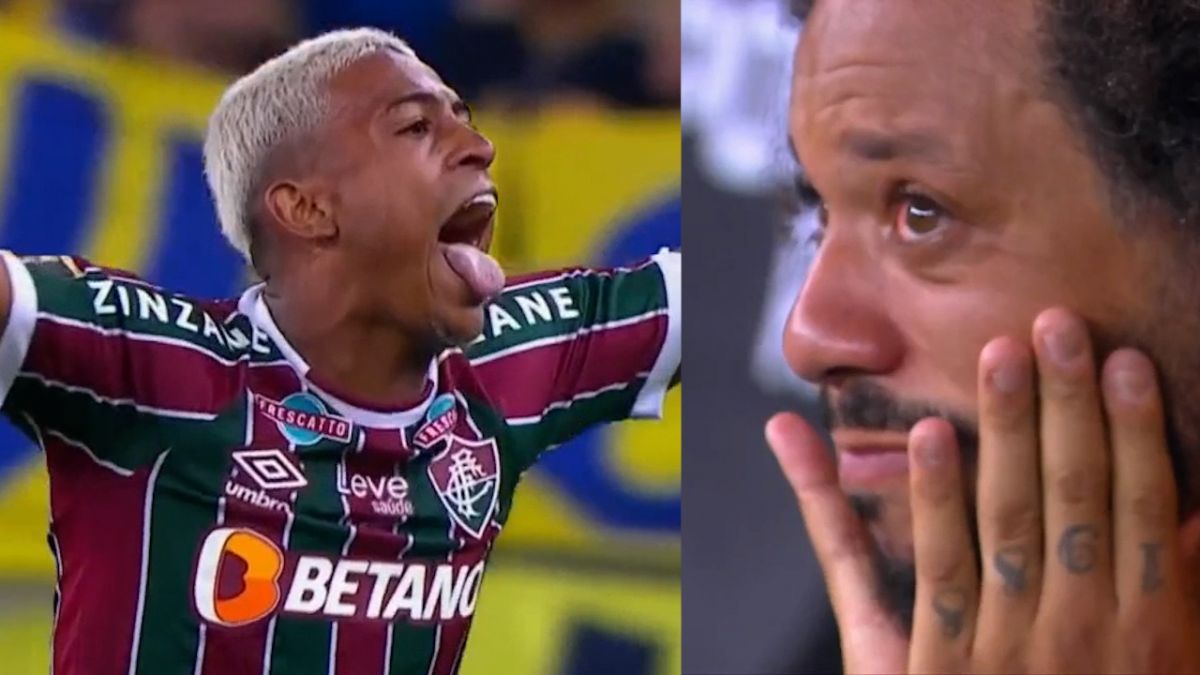 گل دوم فلومیننزه به بوکاجونیورز (گل زیبای کندی و اخراج به دلیل شادی گل) + اشک های مارسلو