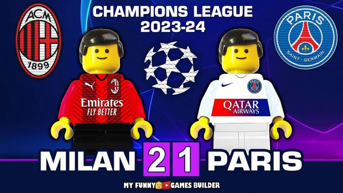 شبیه سازی بازی میلان 2-1 پاری سن ژرمن با عروسک لگو