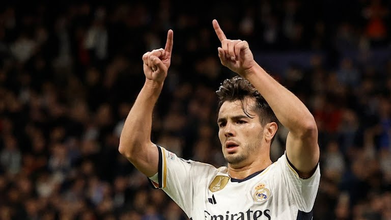 گل اول رئال مادرید به براگا (براهیم دیاز)