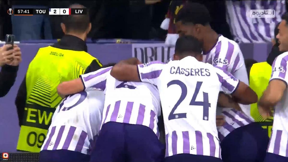 گل دوم تولوز به لیورپول (تیس دالینگا)