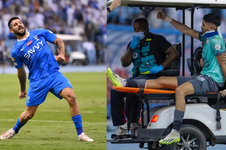 جنجال در مورد ستاره الهلال؛ عمداً مدافع حریف را مصدوم کرد؟