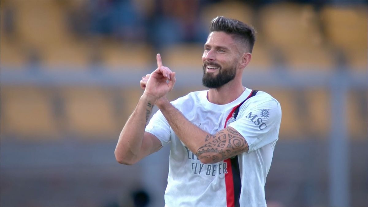 گل اول میلان به لچه (اولیویه ژیرو)