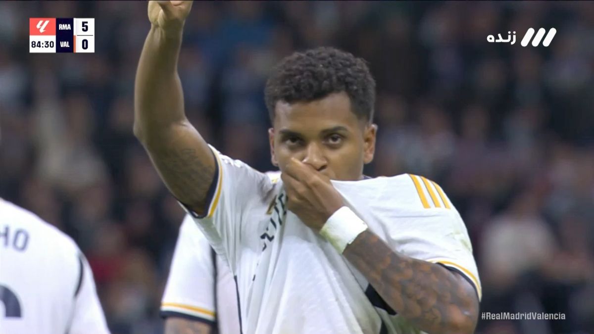 گل پنجم رئال مادرید به والنسیا (دبل رودریگو)