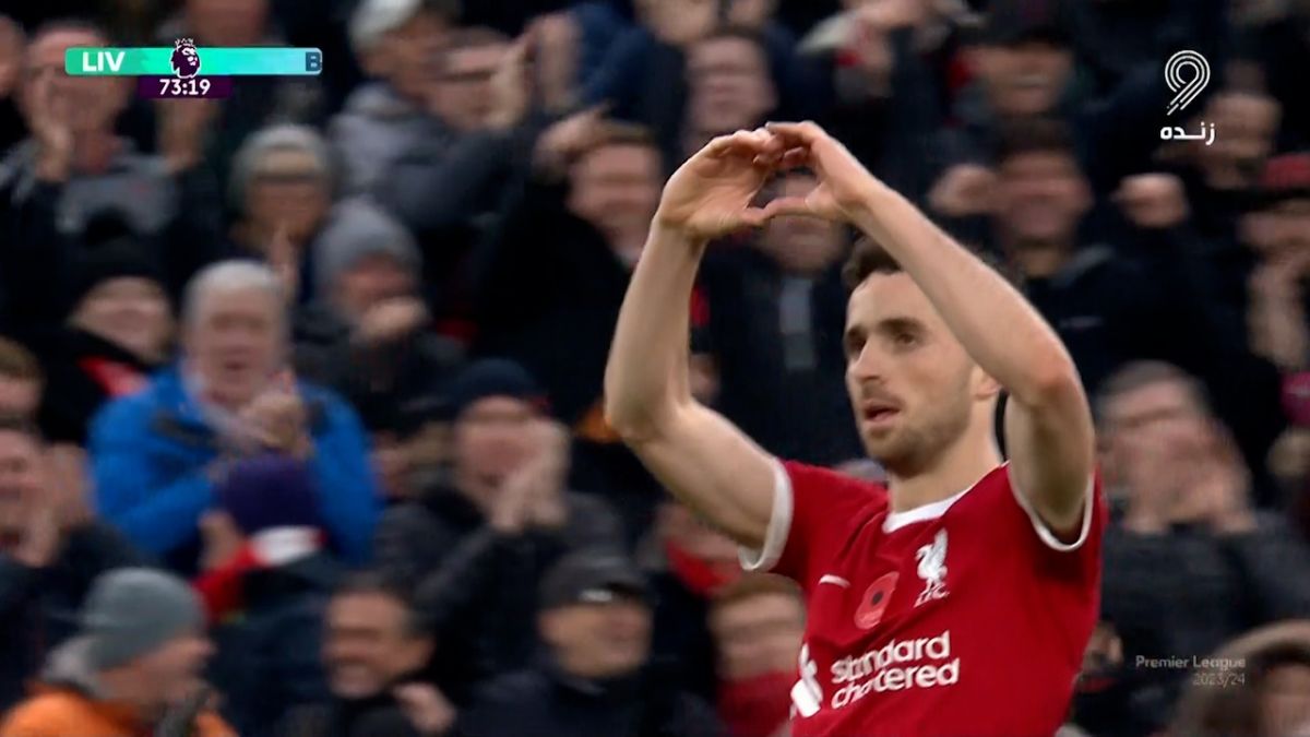 گل سوم لیورپول به برنتفورد (شوت زیبای دیگو ژوتا)