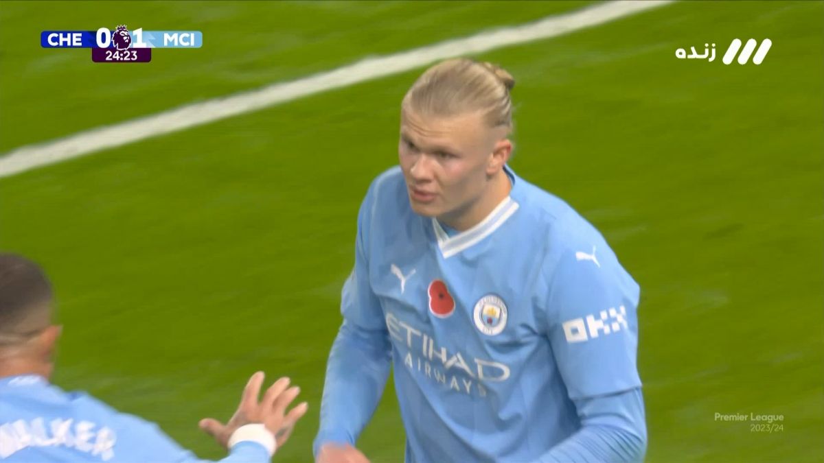 گل اول منچسترسیتی به چلسی (هالند)