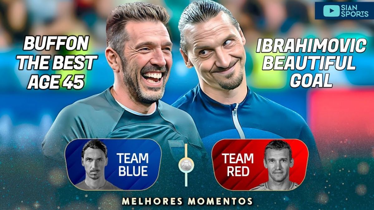 خلاصه بازی یاران زلاتان - یاران شوچنکو (دوستانه با حضور ستاره های بزرگ دنیای فوتبال)