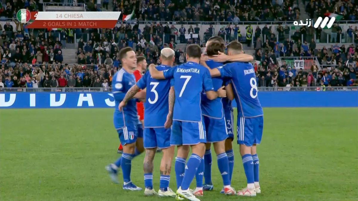 گل سوم ایتالیا به مقدونیه (دبل فدریکو کیه زا)