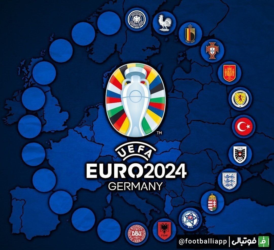 تیمهای راه یافته به یورو 2024 تاکنون: آلمان (تیم میزبان)، فرانسه، بلژیک، پرتغال، اسپانیا، اسکاتلند، ترکیه، اتریش، انگلیس، مجارستان، اسلواکی، آلبانی و دانمارک