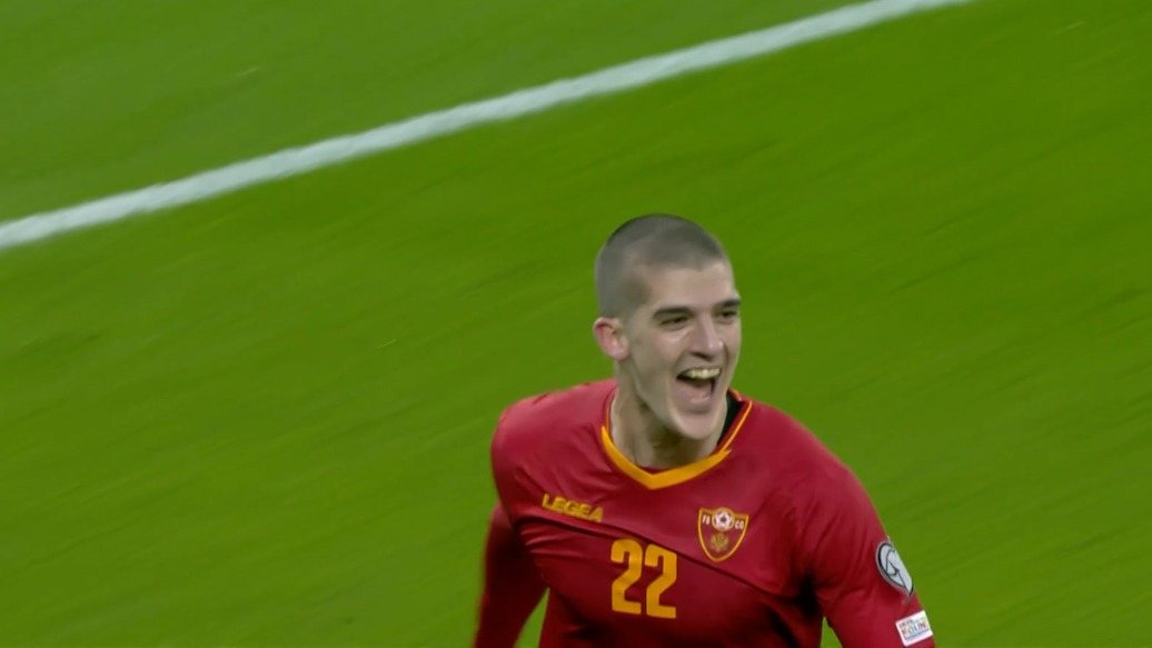 گل اول مونته نگرو به مجارستان (پاس گل یووتیچ)