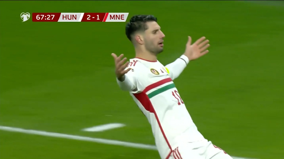 گل دوم مجارستان به مونته نگرو (دبل سوبوسلای)