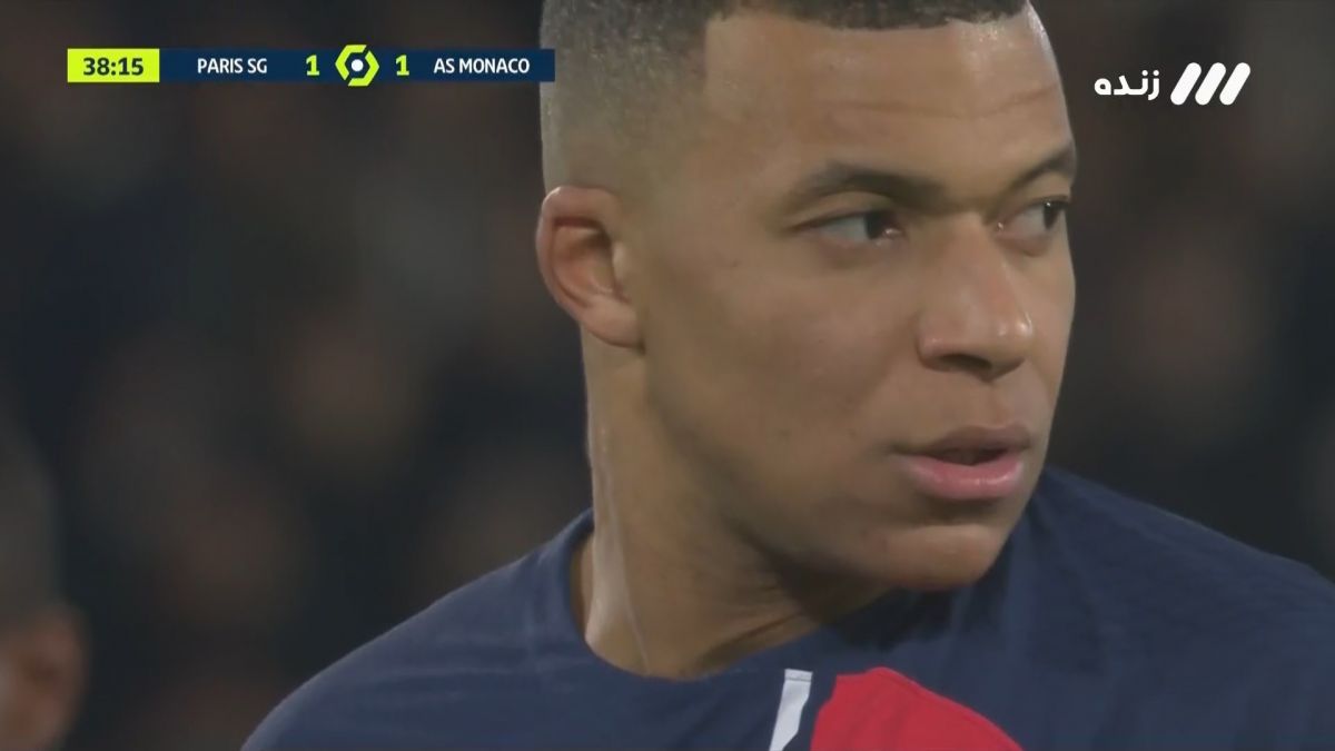 گل دوم پاری سن ژرمن به موناکو (امباپه - پنالتی)