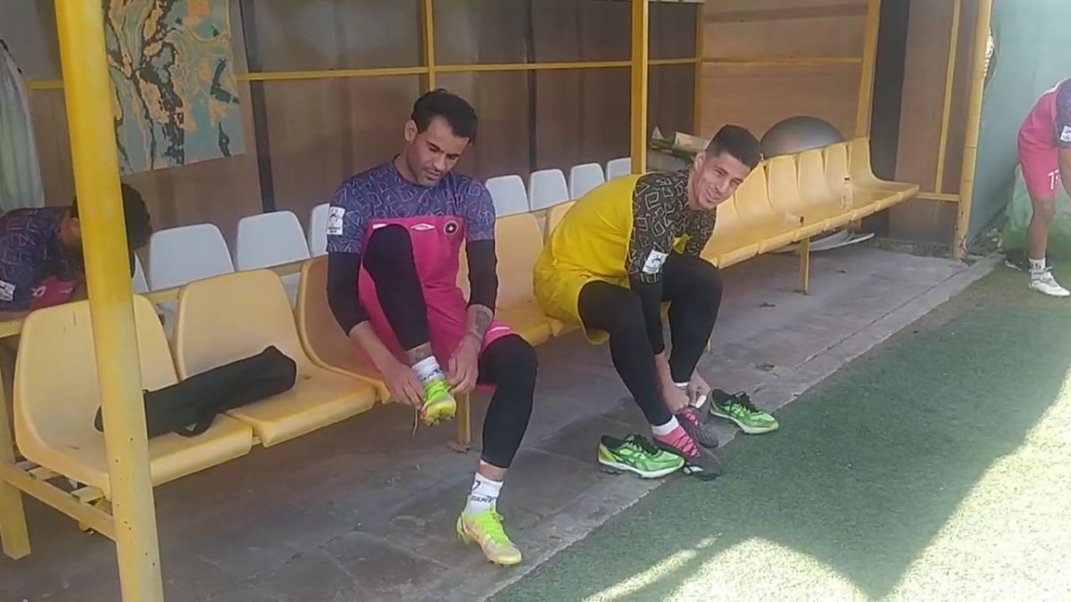 اختصاصی/ حضور خندان آل کثیر در آخرین تمرین سپاهان قبل از بازی با نیروی هوایی عراق