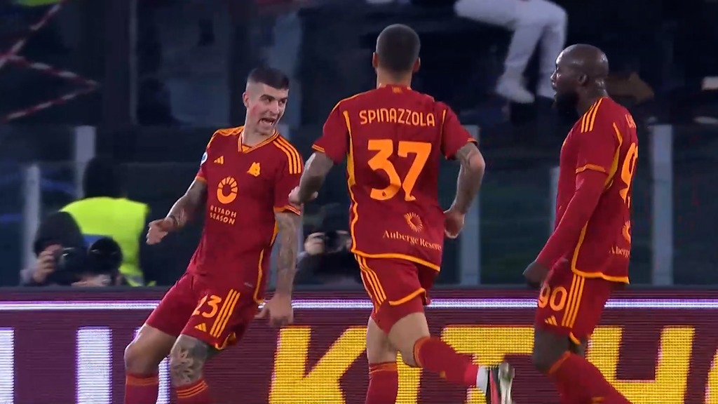 گل اول رم به اودینزه (مانچینی)