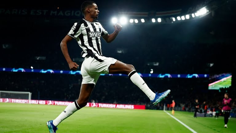 گل اول نیوکاسل به پاری سن ژرمن (ایساک)