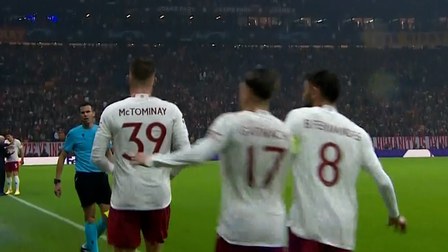 گل سوم منچستریونایتد به گالاتاسرای (مک‌تومینی)