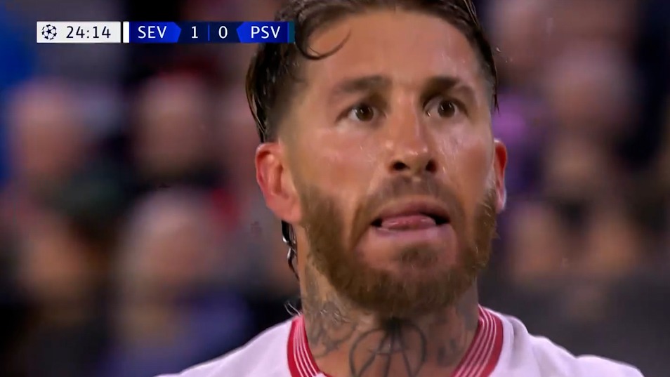 گل اول سویا به آیندهوون (سرخیو راموس)