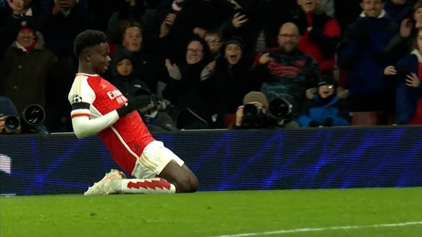 گل سوم آرسنال به لانس (ساکا)