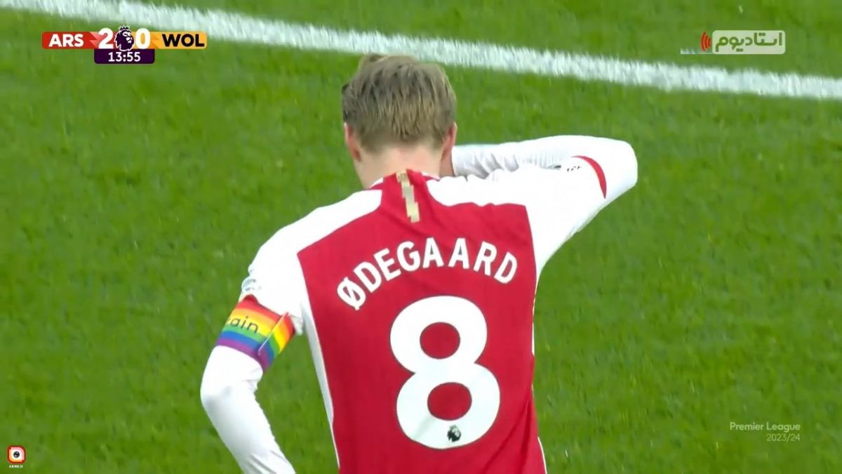 گل دوم آرسنال به ولورهمپتون (مارتین اودگارد)