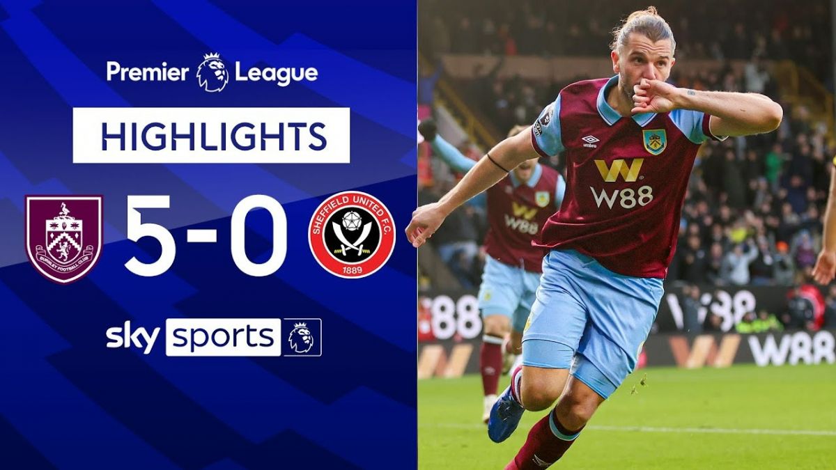 خلاصه بازی برنلی 5-0 شفیلدیونایتد (گل ثانیه 15 رودریگز)