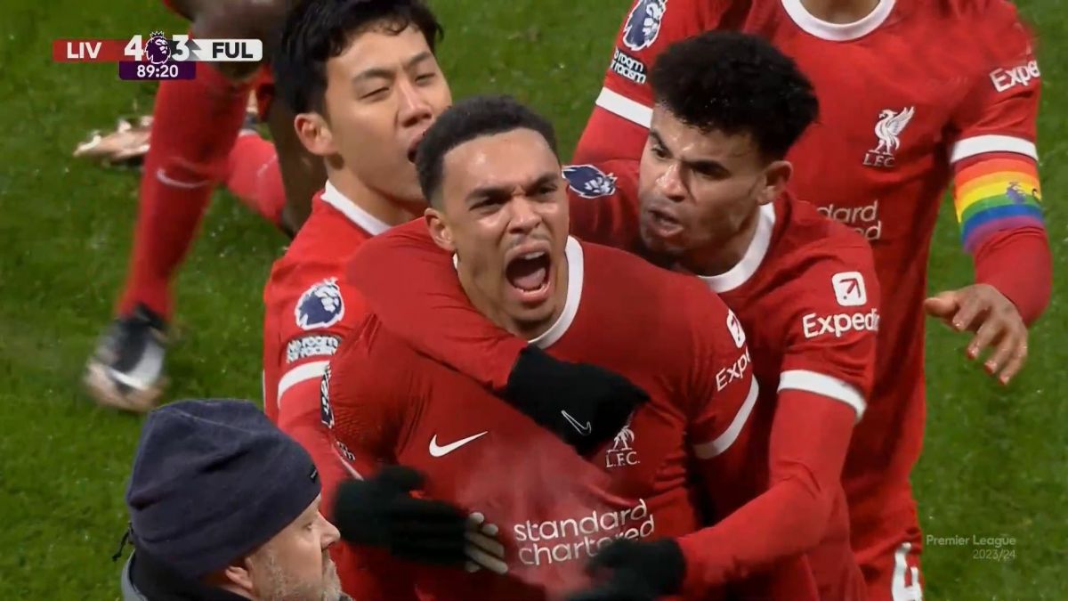 گل چهارم لیورپول به فولام (الکساندر آرنولد)