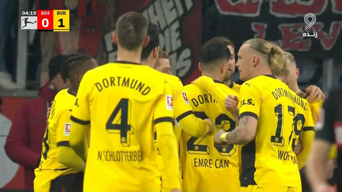 گل اول دورتموند به بایر لورکوزن (جولین ریرسون)