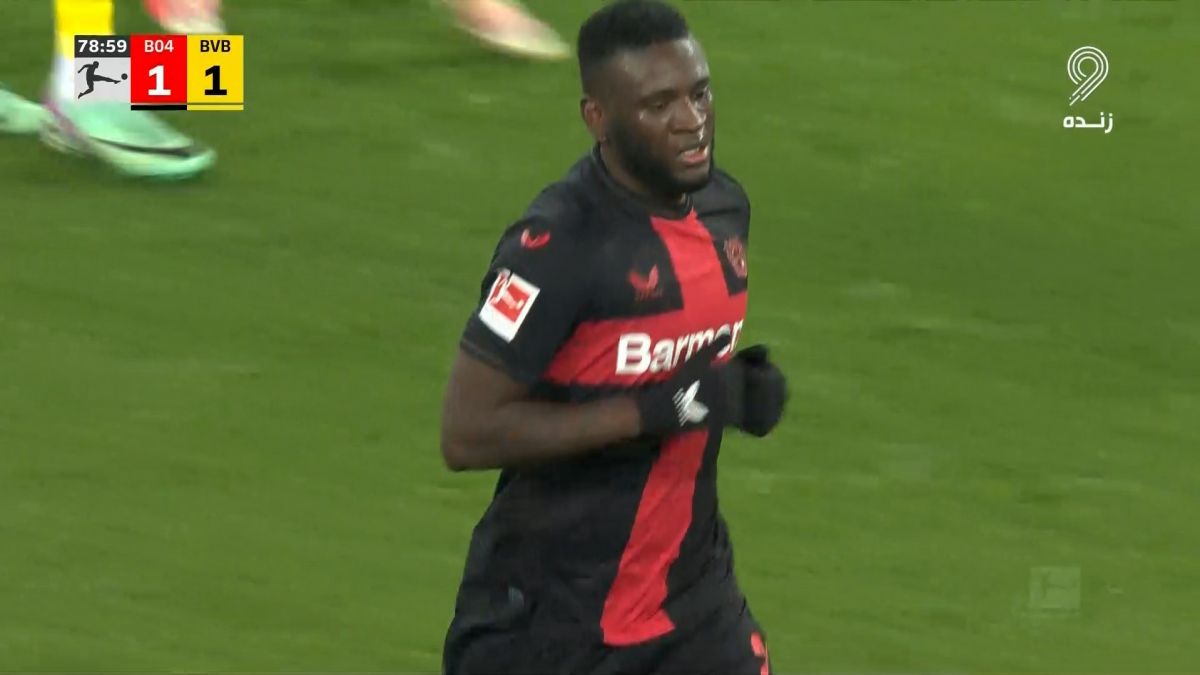 گل اول بایر لورکوزن به دورتموند (ویکتور بونیفیس)