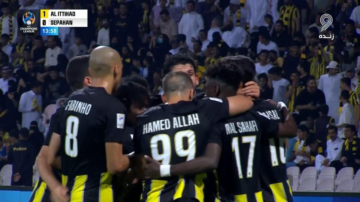 گل اول الاتحاد به سپاهان (سوپرگل صالح الجمعان)