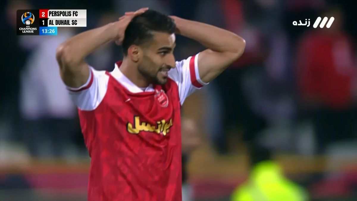 گل شهاب زاهدی مقابل الدحیل که به دلیل آفساید مردود اعلام شد