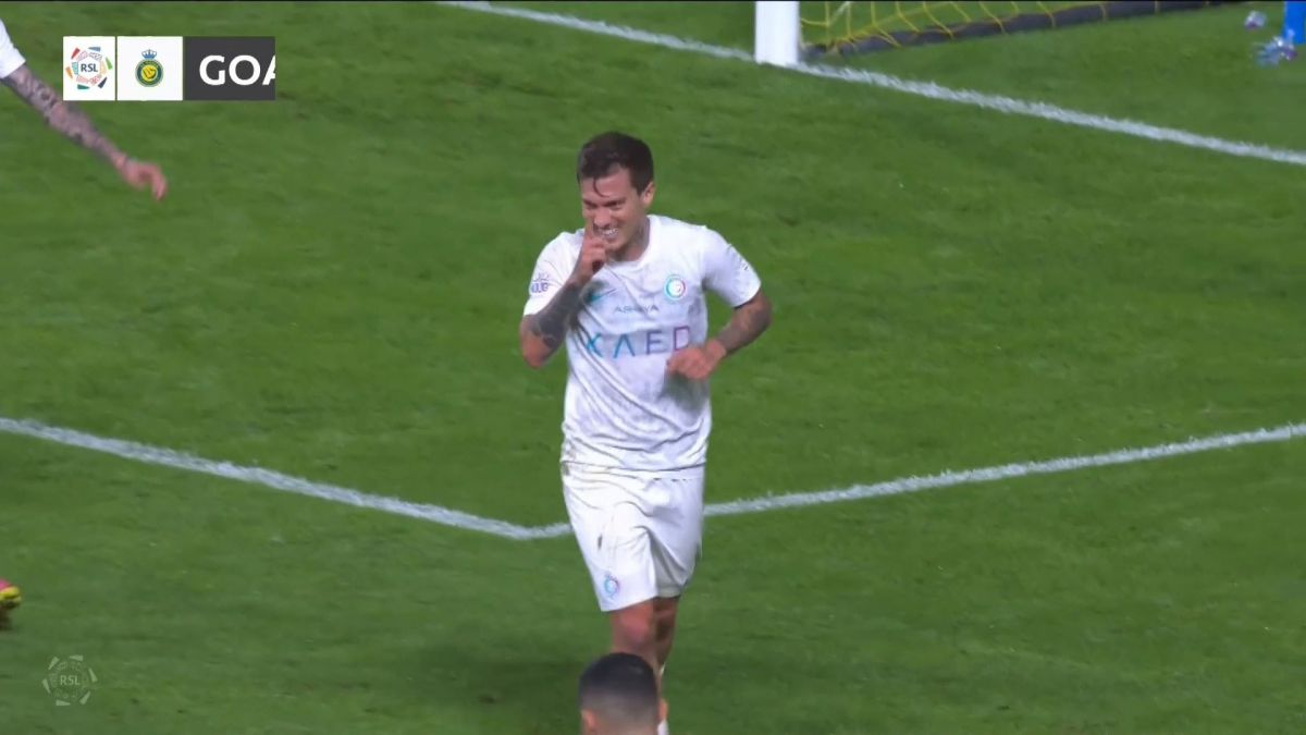 گل دوم النصر به الریاض (اوتاویو روی پاس رونالدو)