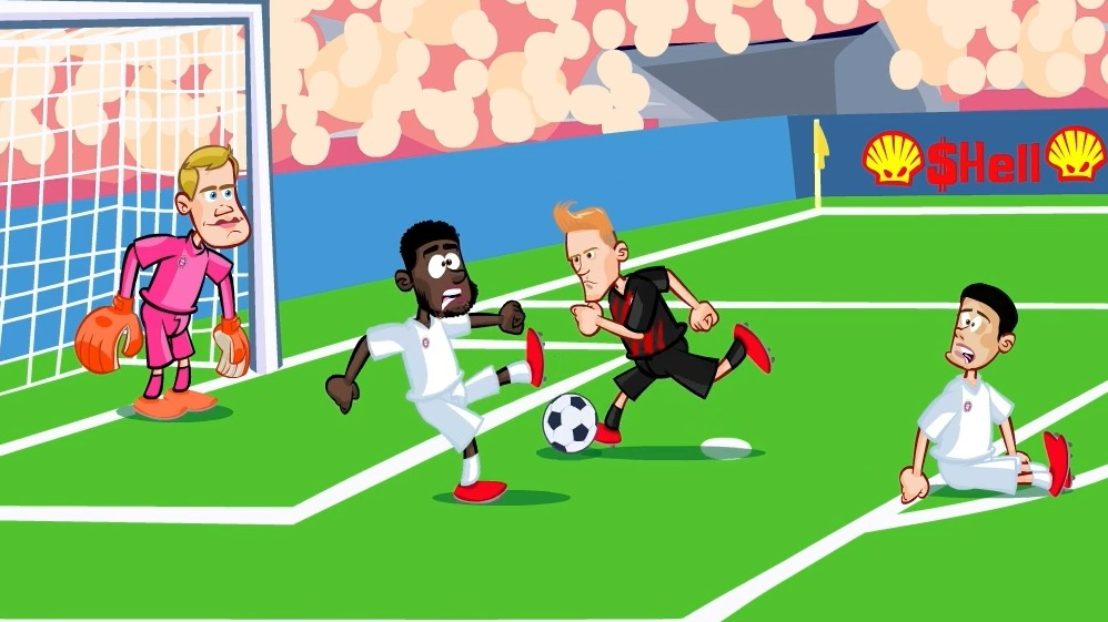 انیمیشن طنز بازی فرانکفورت 5-1 بایرن مونیخ