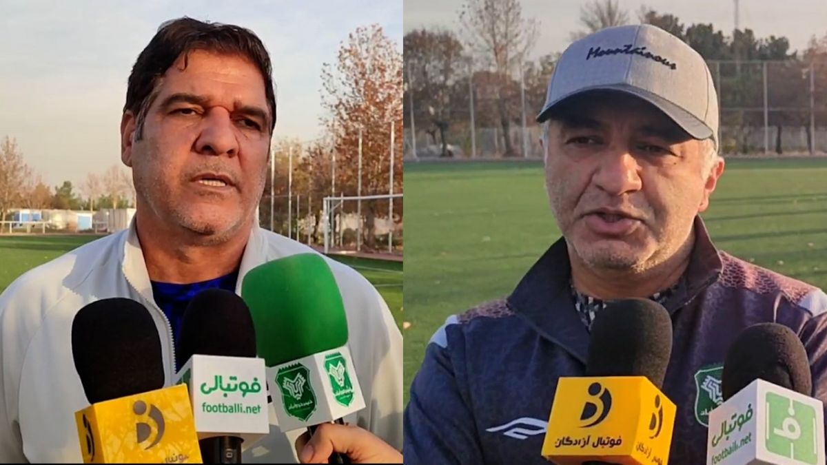 اختصاصی/ صحبت های رضا مهاجری سرمربی خیبر و آرتا منهاجی مربی خیبر قبل از دیدار با آریو اسلامشهر