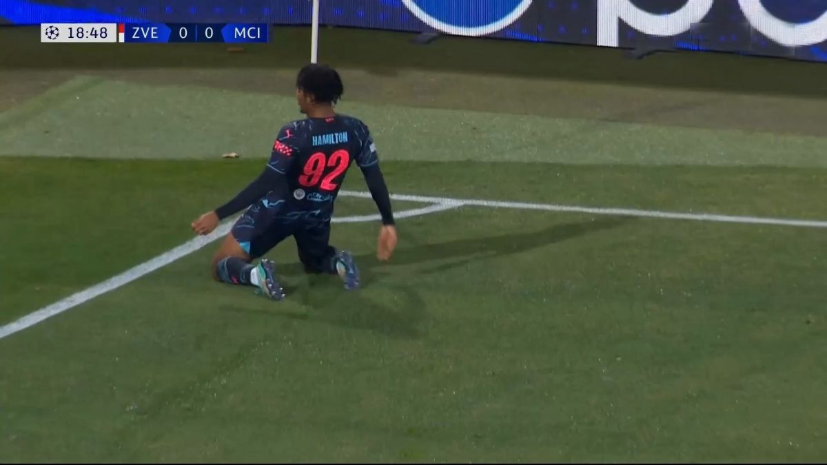 گل اول منچسترسیتی به ستاره سرخ بلگراد (همیلتون)