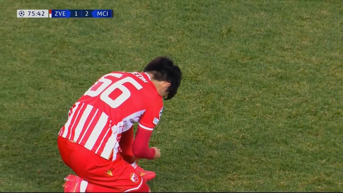 گل اول ستاره سرخ بلگراد به منچسترسیتی (این بئوم هوانگ)