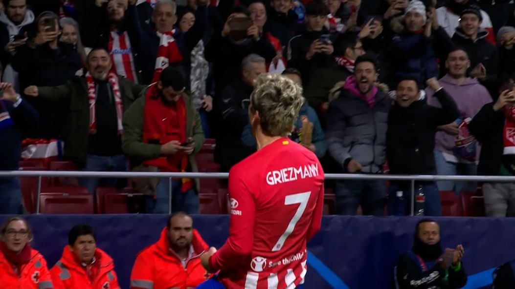 گل اول اتلتیکومادرید به لاتزیو (آنتوان گریزمان)